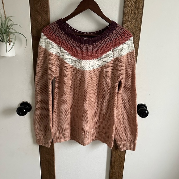 Lola Large Chunky Open Knit Scoop Neck Soft Acrylic Sweater Women’s Size Small - Picture 7 of 16